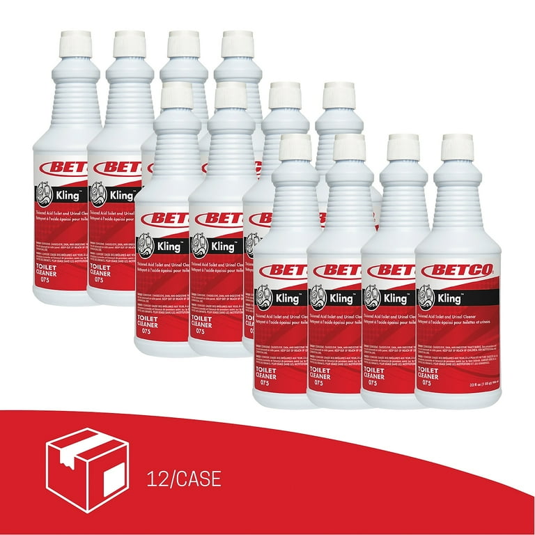 Betco Kling Liquid Bathroom Toilet Cleaner, Mint Scent, 32 Oz, Red