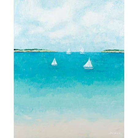 Baby Beach Sailboats Stretched Canvas - Ann Marie Coolick (24 x