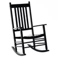 thumbnail image 3 of Outsunny Outdoor Rocking Chair, Wooden Rustic High Back All Weather Rocker, Slatted for Indoor, Backyard & Patio, Black, 3 of 10