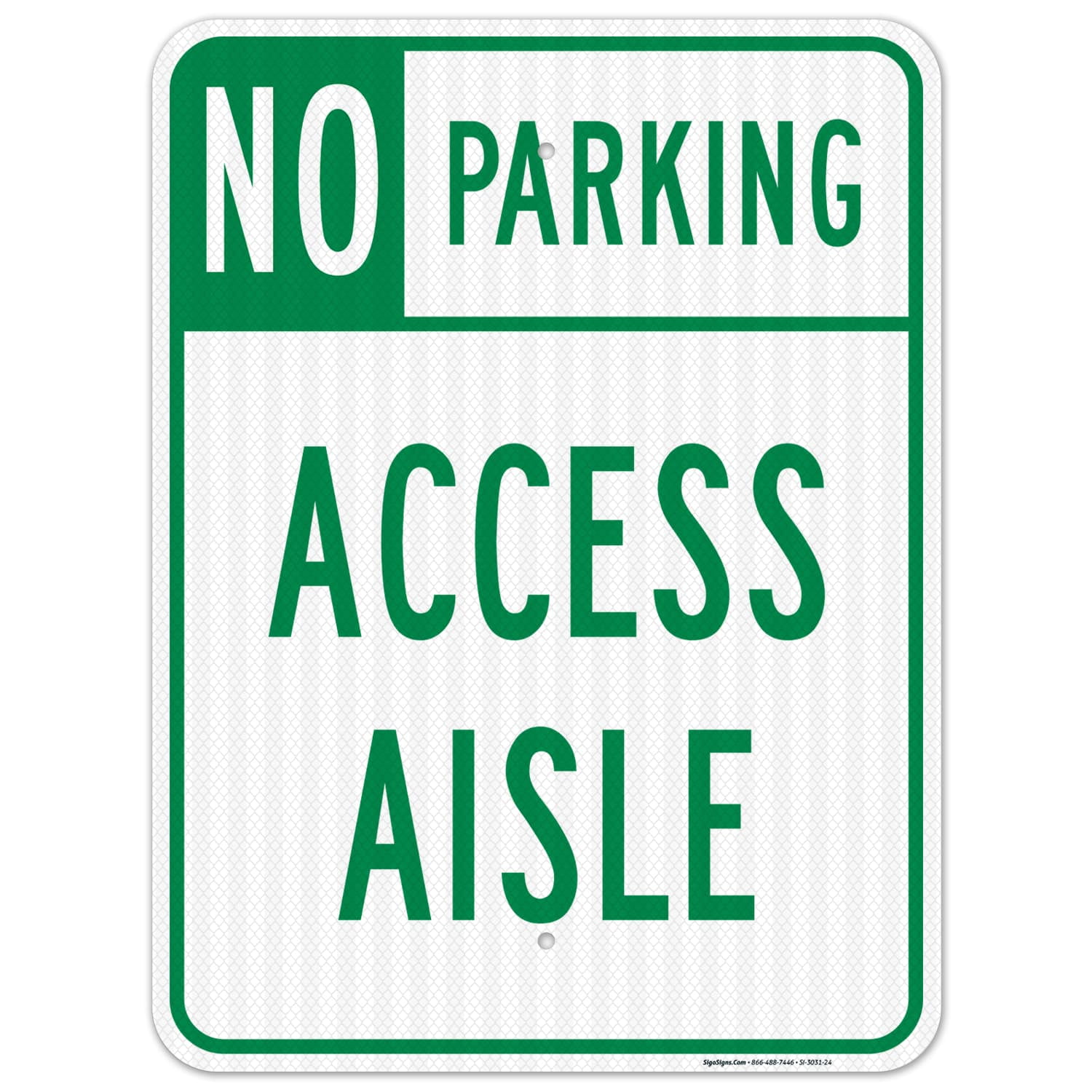 Hawaii Handicap Parking Sign, No Parking Access Aisle, 18x24 Reflective