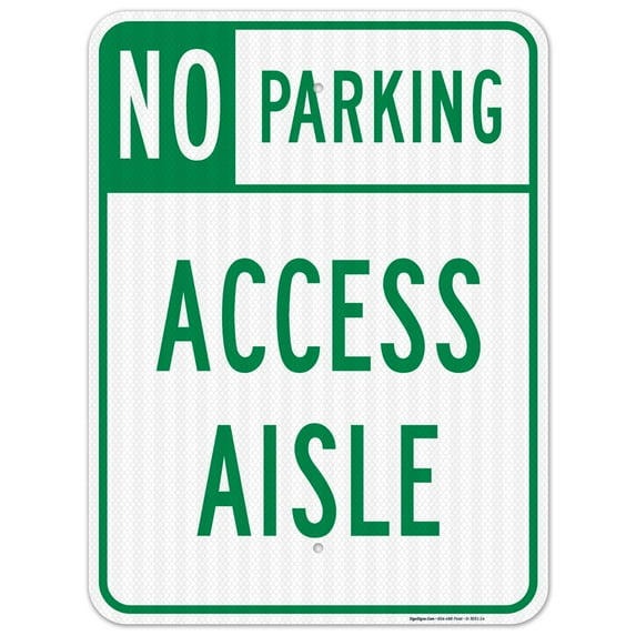 Hawaii Handicap Parking Sign, No Parking Access Aisle, 18x24 Reflective Aluminum EGP