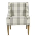 thumbnail image 3 of HomePop Fauteuil d'Appoint Moderne à Accoudoirs Incurvés, Carreaux Gris, 3 of 5