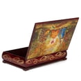 thumbnail image 6 of STP GOODS Cornflowers Lacquer Trinket Box 6.3x4.3" (11x16 cm) Wooden Decorative Jewelry Box Keepsake Handmade Jewelry Storage Organizer Floral Trinket Case, Red, 6 of 8