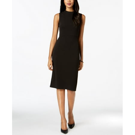 Nine West Ponte Knit Sheath Dress Black 12
