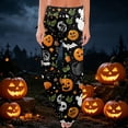 thumbnail image 2 of Domzest Womens Halloween Pajama Pants Halloween Graphic Wide Leg Pj Bottoms Drawstring Elastic Waisted Cute Sleepwear Navy XXXL, 2 of 6