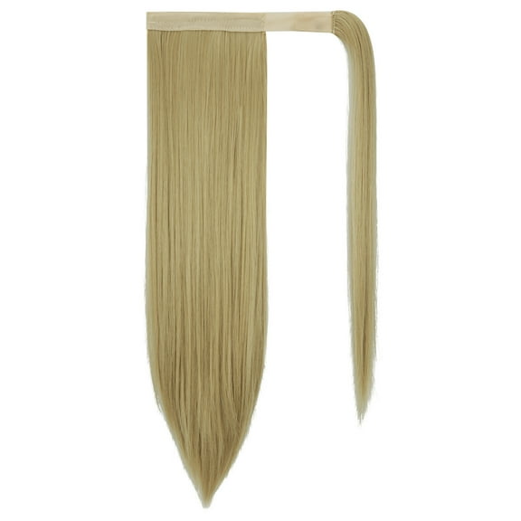 Drawstring Long Straight Ponytail Extension 28 inch Wrap Around Ponytail Synthetic Hair Extensions Clip in Ponytail Hairpiece for Women, Brown/Black, 160G (11colors)