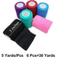6 Pack 3inch Self Adherent Bandage Wraps, MultiColor Self Adhesive