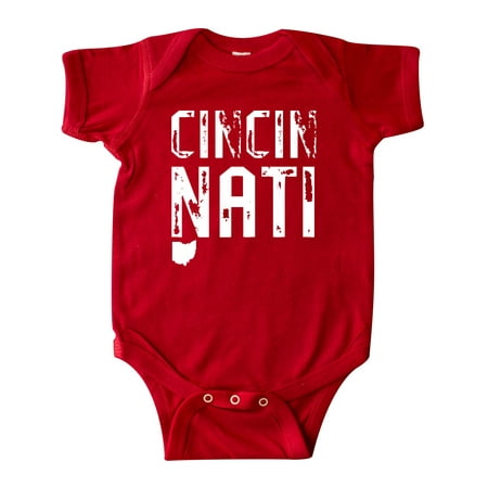 

Inktastic Cincinnati Ohio Distressed Font Gift Baby Boy or Baby Girl Bodysuit