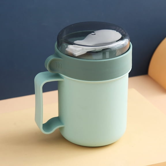 Overnight Oats Containers with Lids, Snack Cups with Spoons, On-the-Go Snacking, Divided Compartments, Great for Nuts, Cereal, Granola, Yogurt and More - Microwave and Dishwasher-Safe