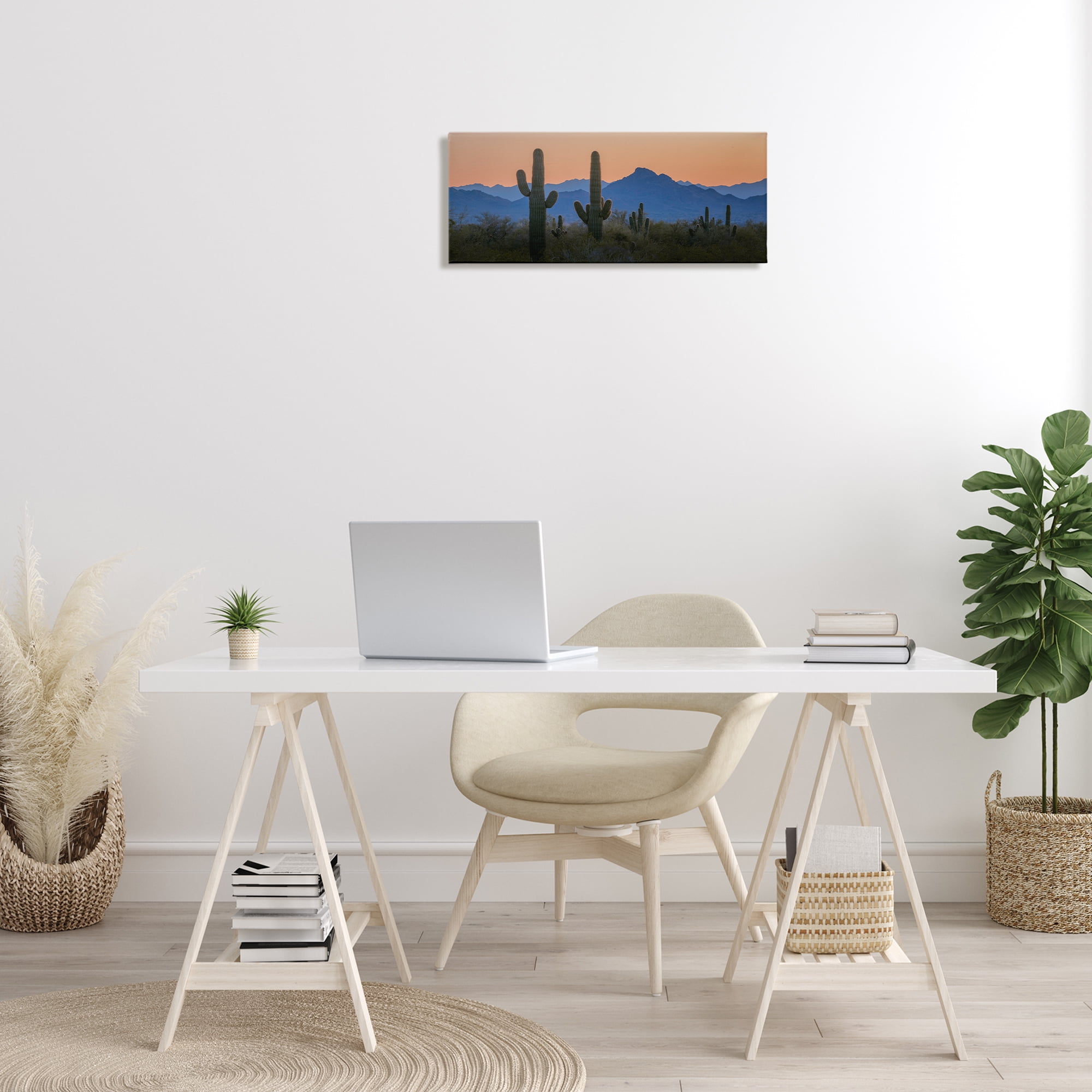 Stupell Industries Contrasting Desert Sunset Landscape & Nature Photography Wrapped Canvas Art Print Wall Art, 24 x 10