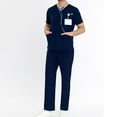 thumbnail image 6 of Men Scrubs Set Stretch V-Neck Scrub Top Jogger Pant with Pocket Comfortable Fit Men's Workwear Medical Uniform Scrub Sets, 6 of 6