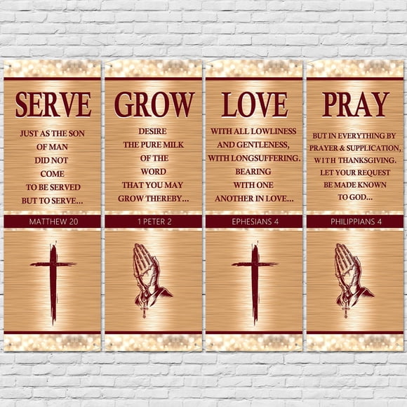 Decoración navideña de vinilo EYNDYN de 1.8 x 5.9 pies de Church Banners