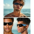 thumbnail image 6 of Grinderpunch Super Dark CAT 4 Sunglasses Polarized Blackout Lenses for Light Sensitivity & Migraine Relief Wrap Around - Gloss Black Superdark, 6 of 7