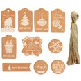 thumbnail image 1 of Coxeer Christmas Hanging Tag Set Festive Printed Gift Wrap Tag Paper Tags with Ropes, 1 of 10