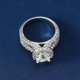 thumbnail image 3 of Joyería de moda Anillo de diamante completo brillante Circonia cúbica redonda Anillo de cóctel de promesa de aniversario Anillo de múltiples filas de diamantes CZ Eternidad, 3 of 5