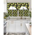 thumbnail image 4 of Lemon Black Swag Curtains for Living Room/Bedroom Windows, Country Fruit Watercolor Farmhouse Plant Kitchen Curtains and Valances Set 36 Inch Length, Light Filtering Swags Valance Curtain Panels, 4 of 5