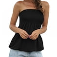 thumbnail image 2 of Hauts de Blouse Sans Bretelles pour Femme en Tunique Plissée, 2 of 7