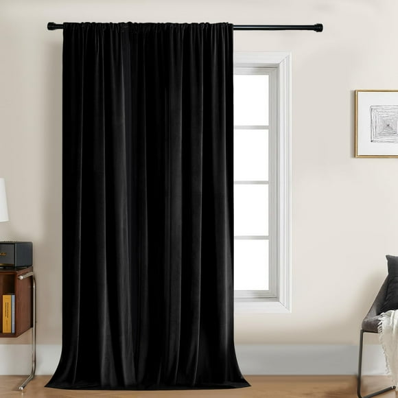 Cortinas Joydeco de Terciopelo Blackout Negro 100x180 cm 1 Panel