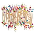 thumbnail image 2 of 200pcs perlas de acrílico bambú cóctel selecciones bebida agitador selecciones ronda + cuadrado SM SunniMix Palillos de cóctel de fiesta, 2 of 8