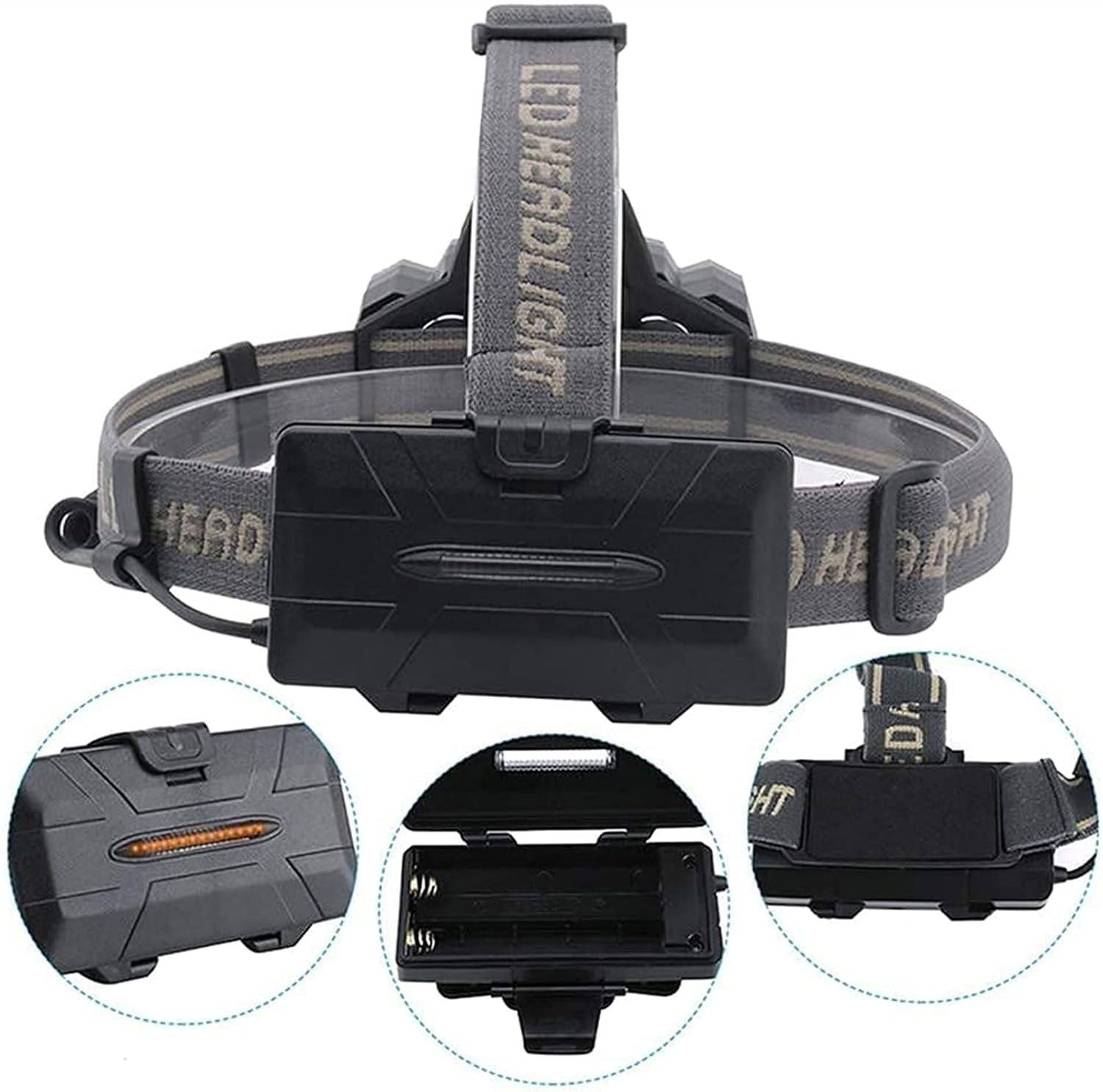 Rechargeable Headlamp, 7 LED Headlamp Flashlight Lights, 5 Modes USB Rechargeable Waterproof Head Lamp for Outdoor Camping Cycling Running Fishing, Head Lamps for Adults