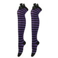 thumbnail image 3 of Women's Bowknot Over-the-Knee Stockings, Stretchy Long Socks with Decorative Bow, Fashionable Thigh High Socks, Dark Purple, 3 of 4