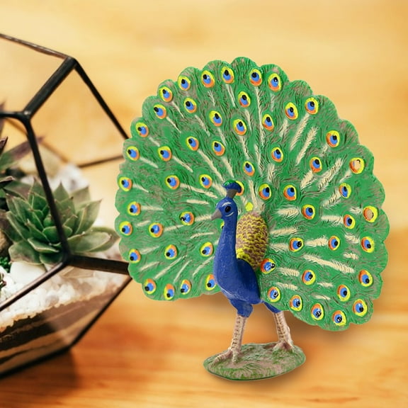 Lovely Peacock Figurine - Professional Painted Craft Wear-resistant Realistic Peacock Model
