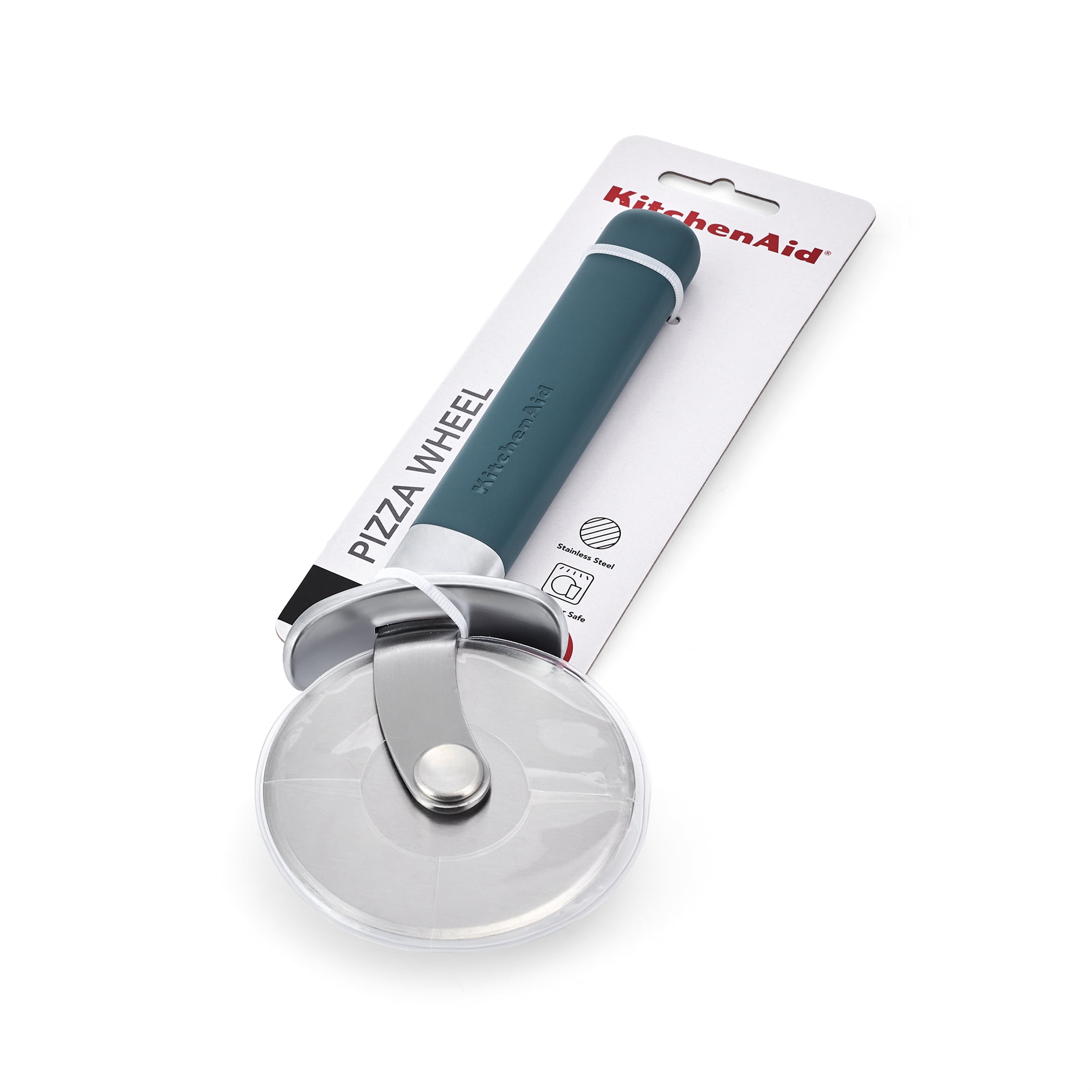 KitchenAid Stainless Steel Pizza Cutter Wheel with Finger Guard and Ergonomic Handle, Agave