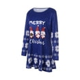 thumbnail image 2 of Women's Christmas Dress Christmas Style Pattern Round Neck Long Sleeve Dress for Party Holiday, 2 of 8