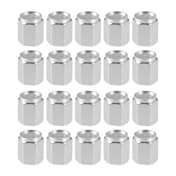 Tapas universales para vástago de válvula de neumático de automóvil Unique Bargains 20 unidades tono plateado