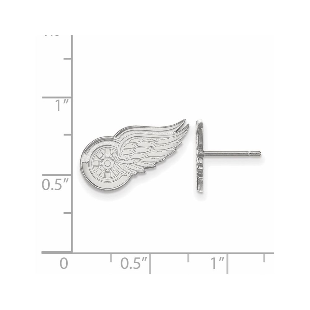 LogoArt 10K White Gold NHL LogoArt Detroit Red Wings Small Post Earrings - image 2 of 5