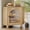 Burlywood, variant on Corner Bread Box for Kitchen Countertop, 16" Large Capacity Bread Storage Bin with Striped Glass Door,2-Layer Box with Removable Shelf, Bread Keeper for Kitchen Corner Organization, Brown