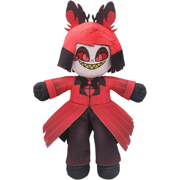 Miaobe Alastor Plush Hazbiin Hotel Plush Stuffed Animals Alastor Plushies Doll Toys Figure Birthday Christmas Decoration Gifts (Alastor A)