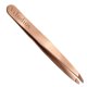 thumbnail image 1 of Velodios Pinzas para cejas para mujeres, vello facial, pinzas inclinadas profesionales para cejas, vello facial, barbilla y depilación encarnada (oro rosa) (pinzas inclinadas), 1 of 1