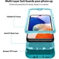 thumbnail image 3 of Compatible with Galaxy A14 5G Case, Shockproof Heavy Duty Dual Layer Outdoor Drop Protection Dustproof Armor Cover Hybrid Rugged Sports Matte Phone Case for Samsung Galaxy A14 5G 2023 Teal, 3 of 7
