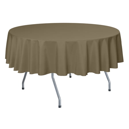 Ultimate Textile (2 Pack) 72-Inch Round Polyester Linen Tablecloth - for Wedding Restaurant or Banquet use Cafe Khaki