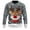 Grey, variant on Holiday Reindeer Print Knit Pullover Cozy High Neck Hooded Sweater Christmas Comfort Wear