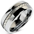 thumbnail image 2 of 8mm Men's Tungsten Carbide Ring Silver Rope Inlay Wedding Band Size 8-16 Comfort Fit (Tungsten, 11), 2 of 6