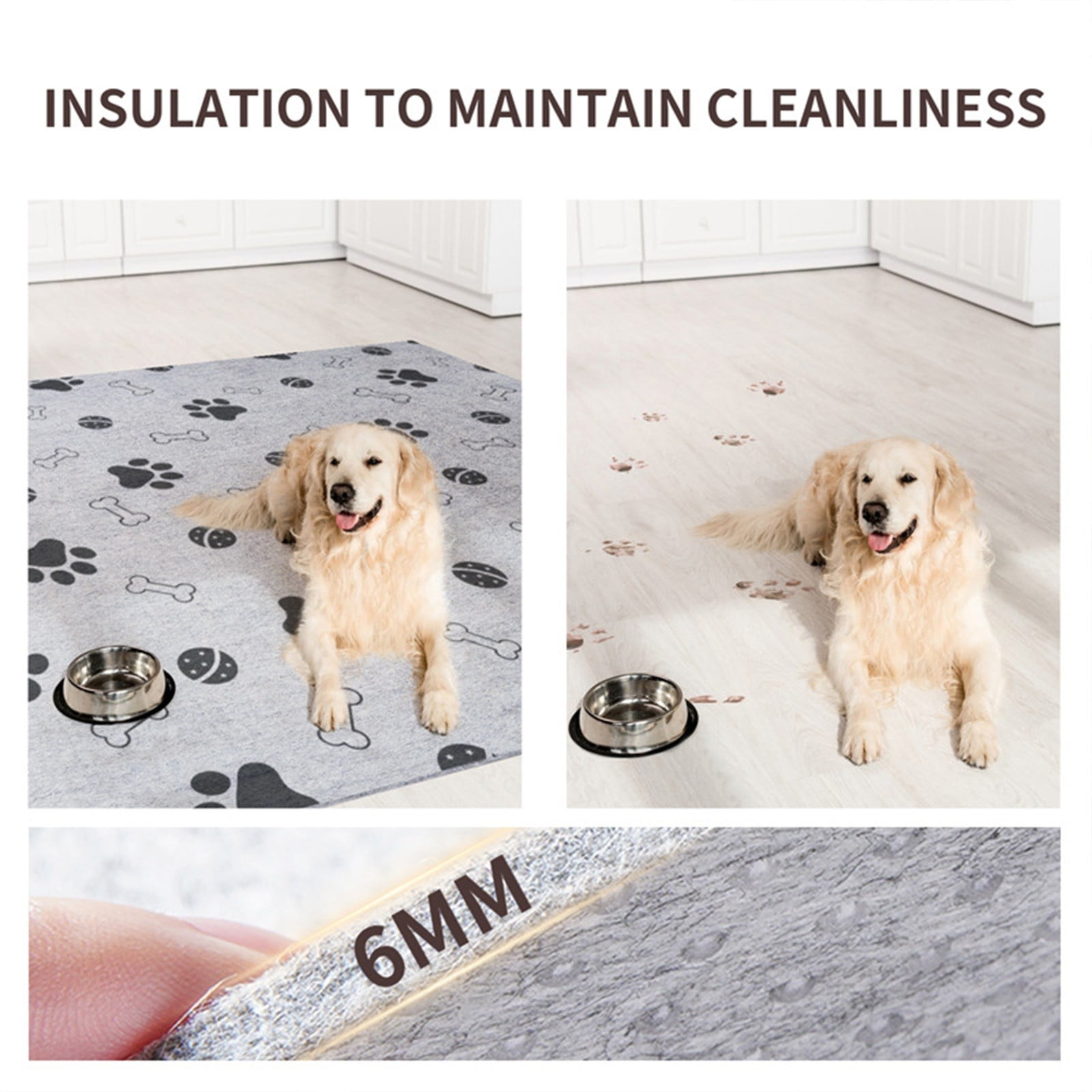 34x48 Inch Extra Large Warm Dog Bed Pad Washable Thickened Wear Resistant Pet Sleep Mat, Print Pattern