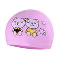 thumbnail image 2 of Gorro de natación 3D PU DYNWAVEMX para Niño con gorro de cabellero corto a mediano Rosa oso Nadar infantil, 2 of 7
