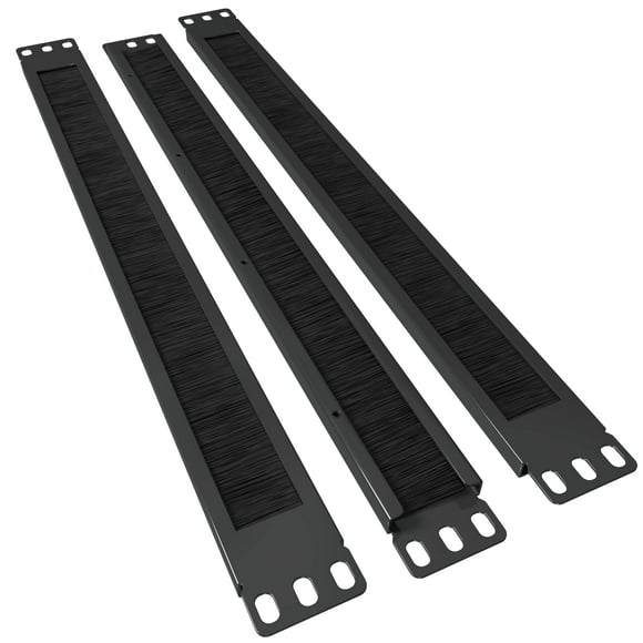 1U Brush Panel (3 Pack) 19 inch Rackmount Strip Cable Management Spacer for Network Server Rack Cabinet Enclosure - High Density Filler (Increased Airflow - Decreased Dust Acumulation) Tupavco TP1730