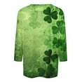 thumbnail image 4 of Xuyuer Womens 3/4 Sleeve St. Patrick's Day T-Shirts Crew Neck Spring Graphic Tee Tops Cute Tunic Tops Basic Tees Blouses Business Work Casual Tee Top Printed Graphic Tee Tops, 4 of 5