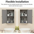 thumbnail image 5 of RELAX4LIFE Wall Mounted Bathroom Cabinet, 2-in-1 Mirror Medicine Cabinet w/ 3 Heights Adjustable Shelf & Reversible Single Mirror Door, Storage Cabinet Over-The-Toilet Storage Organizer (Gray), 5 of 16