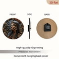 thumbnail image 7 of A 10-inch 2D flat wooden silent wall clock with a theme of "Ancient Egyptian Culture". It is an excellent choice for Halloween/Easter/Christmas gifts and is suitable for modern home decoration art., 7 of 7