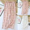 thumbnail image 4 of WREESH Womens Plaid Pajama Pants Fall Fashion Casual Comfortable Elastic Waist Bandage Pajama Full Length Pants Pink, 4 of 4