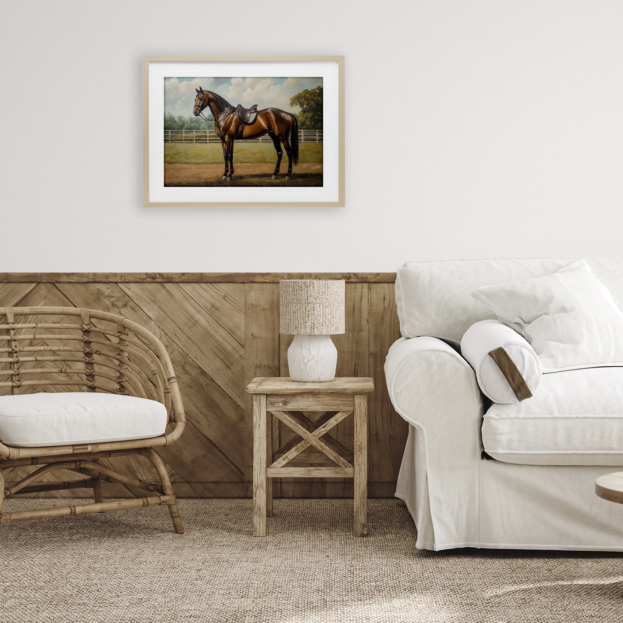 Stupell Industries Saddled & Ready For The Show Birch Framed Print Under Glass, design by Petal Prints Design