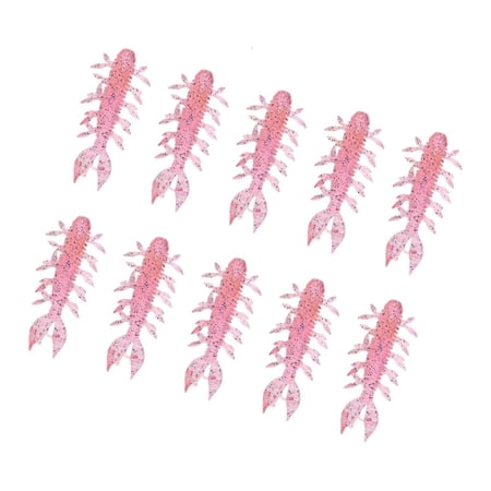 Youthyao 10pcs High Buoyancy Shrimp Soft Baits With Curved Tail Realistic Detailing For Freshwater Saltwater