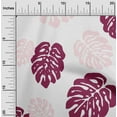 thumbnail image 1 of oneOone Cotton Poplin Twill Burgundy Fabric Monstera Leaves Block Craft Projects Decor Fabric Printed By The Yard 56 Inch Wide, 1 of 4