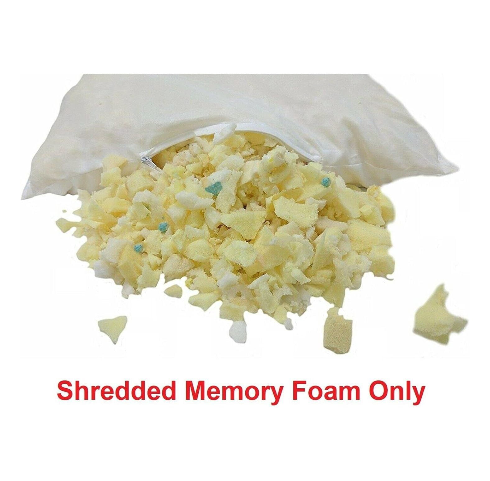 Mattress Grade High Density Cooling Shredded Memory Foam Filling Inserts for King Pillow Stuffing, Bean Bag Filler, Chair, Sofa, Pet Dog Beds, Cushions, and Couch Refill (10 lbs)
