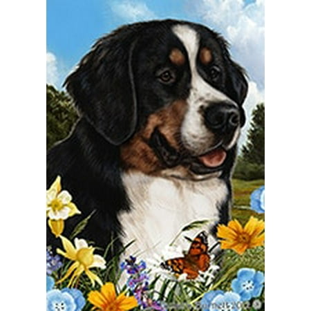 Bernese Mountain Dog - Best of Breed Summer Flowers Garden Flags