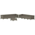 thumbnail image 2 of vidaXL 9 Piece Garden Lounge Set with Cushions Grey Poly Rattan, 2 of 5